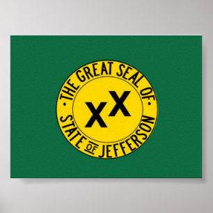 Poster État d'affiche de drapeau de Jefferson