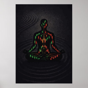 Poster État de Flux Trading Zen Méditation, Forex Crypto