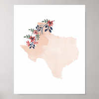 État de l'aquarelle florale du Texas