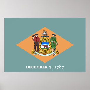 Poster État du drapeau du Delaware
