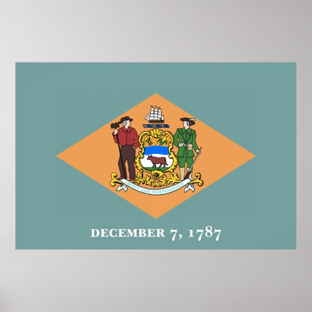 Poster État du drapeau du Delaware (Devant)