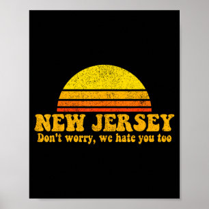 Poster État du New Jersey Drôle Vintage Slogan Rétro Sou