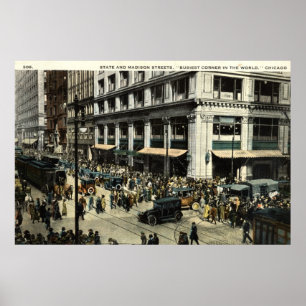 Poster État et Madison Sts., Chicago IL, cru 1922