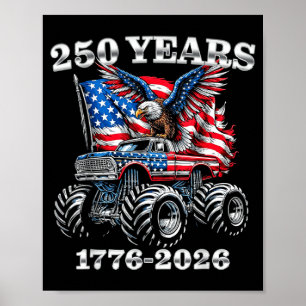 Poster États-Unis 250 Ans 1776-2026 Eagle Monster Truck G