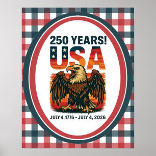 Poster États-Unis 250 Ans – Aigle chauve patriotique 4 ju