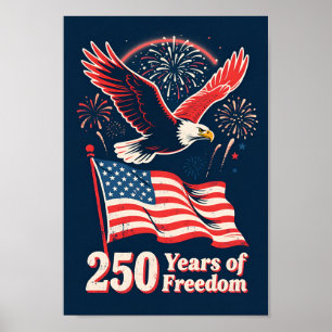 Poster États-Unis 250 Ans de Liberté Aigle Patriotique