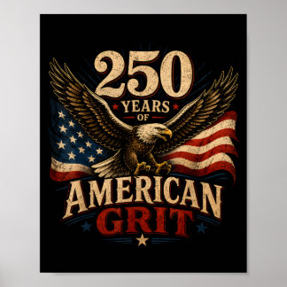 Poster États-Unis 250 ans quatrième juillet patriotique 1