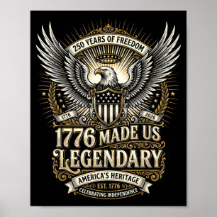 Poster États-Unis 250 ans quatrième juillet patriotique 1