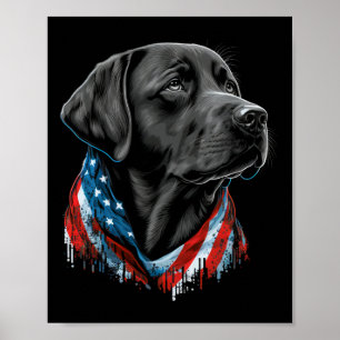 Poster États-Unis 4 juillet Noir Patriotique Américain La