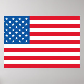 Poster États-Unis Drapeau étoiles et rayures