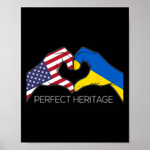 Poster États-Unis et Ukraine Ukrainien Américain Parfait
