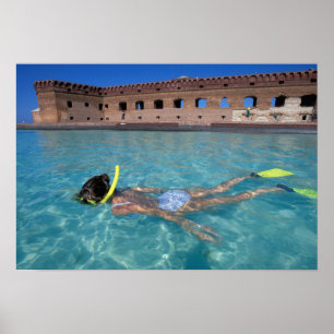 Poster États-Unis, Floride Keys, Fort Jefferson, 1846,