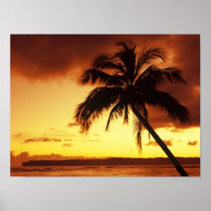 Poster États-Unis, Hawaï, Maui, Coucher de soleil coloré 