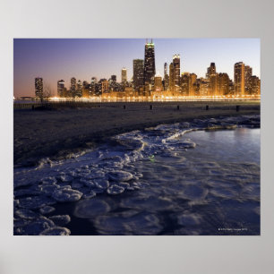Poster États-Unis, Illinois, Chicago, City skyline du lac