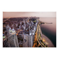 États-Unis, Illinois, Chicago, Vue aérienne du lac
