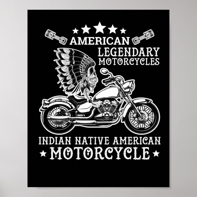 Poster États-Unis légendaire moto indienne amérindienne (Devant)