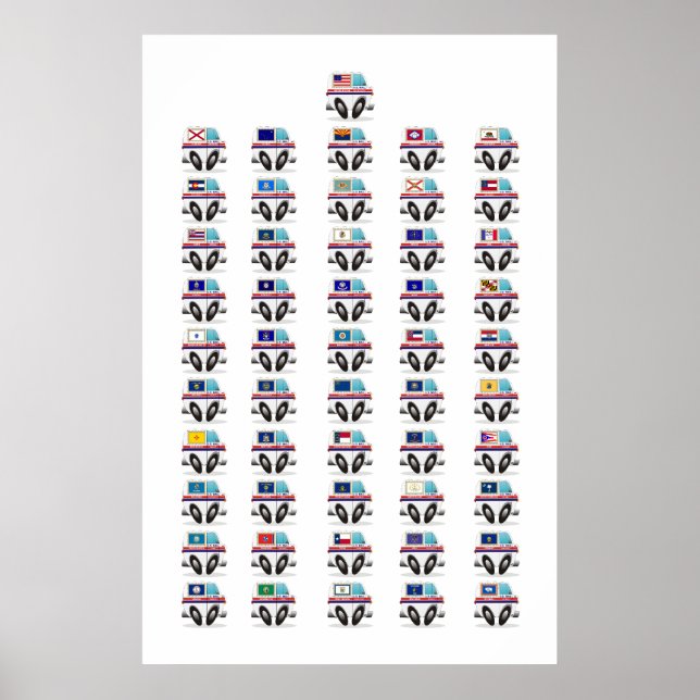 Poster États-Unis Mail Trucks (Devant)