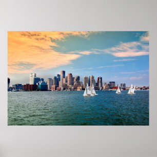 Poster États-Unis, Massachusetts. Skyline 3 de Boston Wat