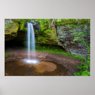 Poster États-Unis, Michigan. Chutes de Scott dans le Mich
