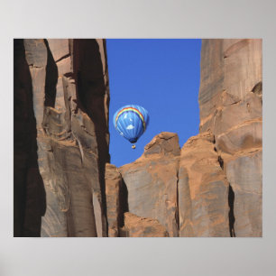Poster États-Unis, Utah, Monument Valley. Une montgolfièr