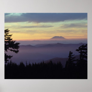 Poster États-Unis, Washington. Mont St. Helens vu à trave