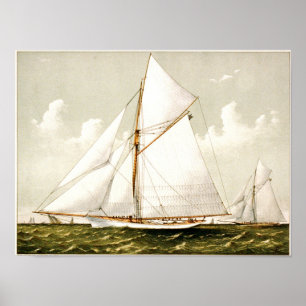 Poster Etching classique - Bateaux à voile
