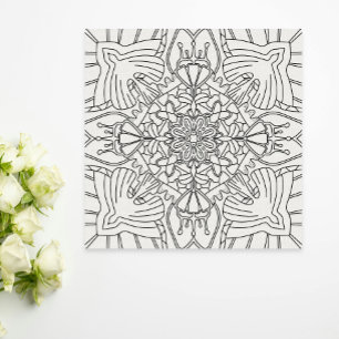Poster Été attentif : coloriage botanique paisible