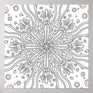 Poster Été attentif : coloriage mignon à personnaliser