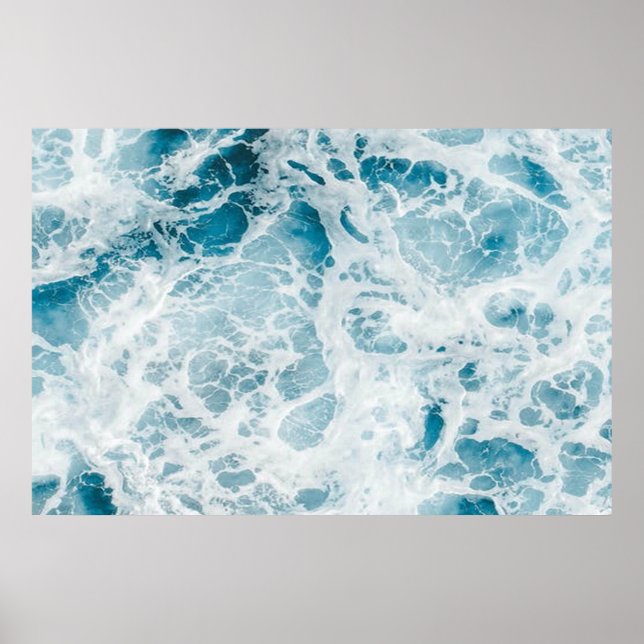 Poster Été Bleu Océan Vague (Devant)