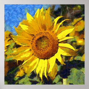 Poster Été De Tournesols Style Artistique