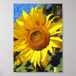 Poster Été De Tournesols Style Artistique