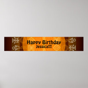 Poster Été Ethnique Personnalisé Anniversaire Bannière 60