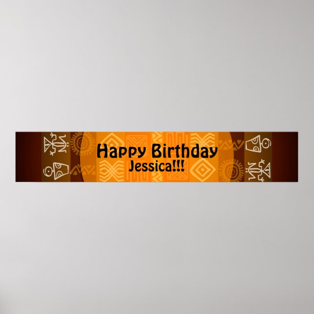 Poster Été Ethnique Personnalisé Anniversaire Bannière 60 (Devant)