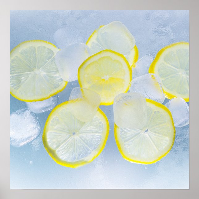 Poster été frais citron glace soda boisson photo (Devant)