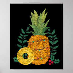 Poster Été Hawaïen Fruit Ananas Noël Tropical