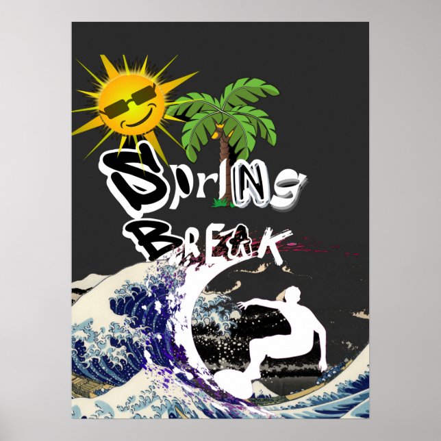 Poster Été vintage Spring Break (Devant)