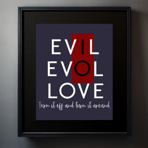 Poster Éteins l'amour du commutateur caché du mal