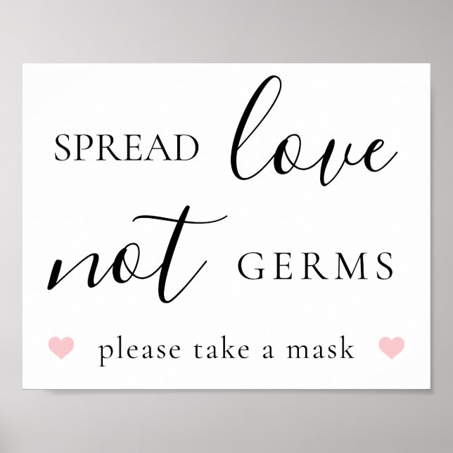 Poster Étendre L'Amour Pas Les Germes Covid Mariage Accue (Devant)