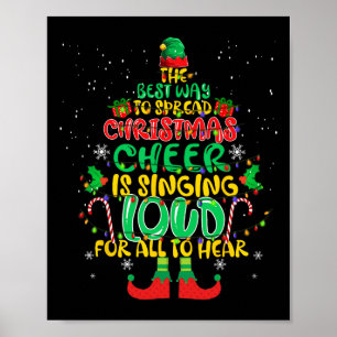 Poster Étendre noël la joie chante bruyamment xmas Elf p