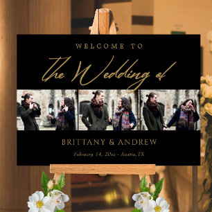 Poster Eternal Bond : Elegant Black & Gold Mariage Bienve