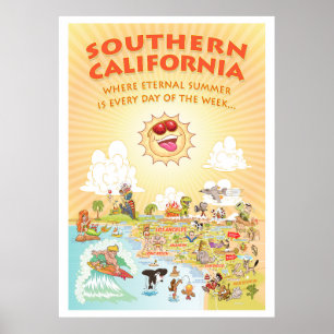 Poster éternel du géant d'été de Californie du Sud
