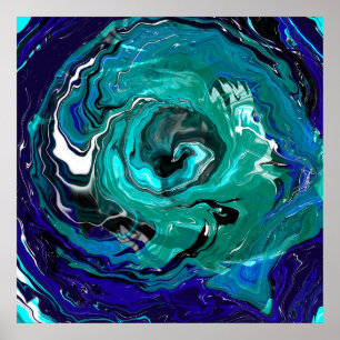 Poster Éternité bleue Art Abstrait