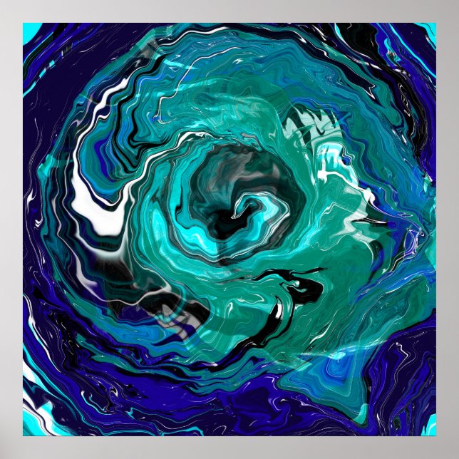 Poster Éternité bleue | Art Abstrait (Devant)