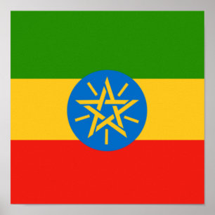 Poster Ethiopie Drapeau Ethiopie Pays Accueil Fierté Afri