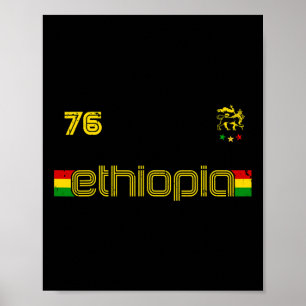 Poster Ethiopie -reggae Rastafari Jamaïque Football Socce