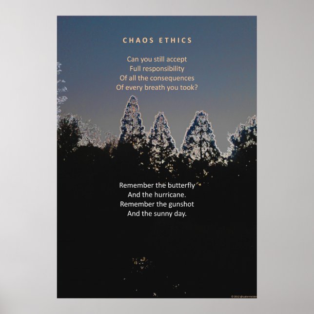 Poster Éthique et effet papillon (Devant)