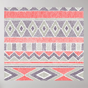 Poster Ethnic Striped Tribal : Vintage artisanal