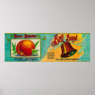 Poster Étiquette Bell Peach