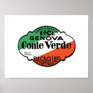 Poster Étiquette de bagages Conte Verde