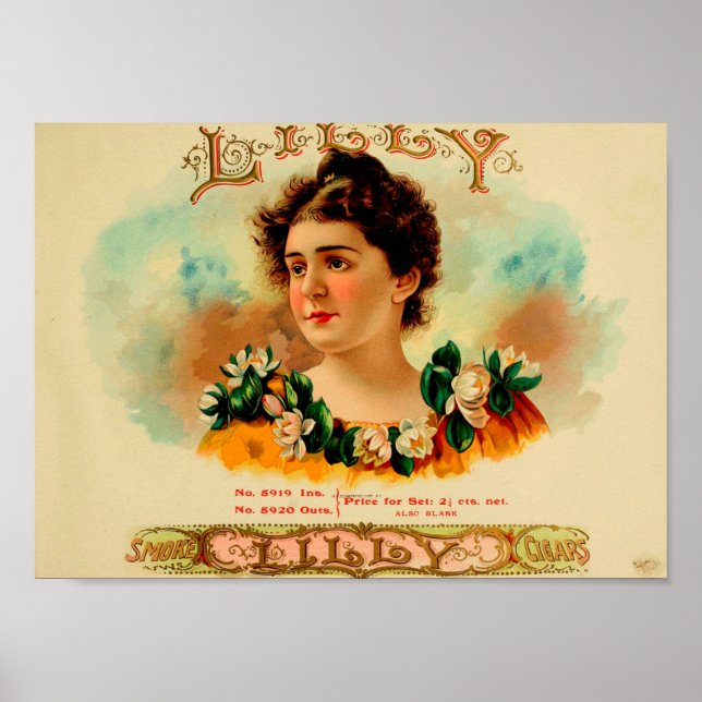 Poster Étiquette de boîte à cigares vintage (Devant)